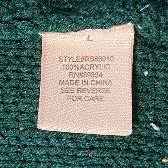 Ultra Flirt Cable Knit Sweater, Botanical Garden Green, size large - Picture 5 of 9